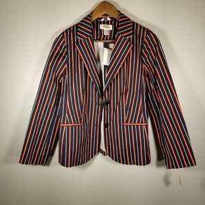 NWT Talbots Blazer Navy/Orange Size 4